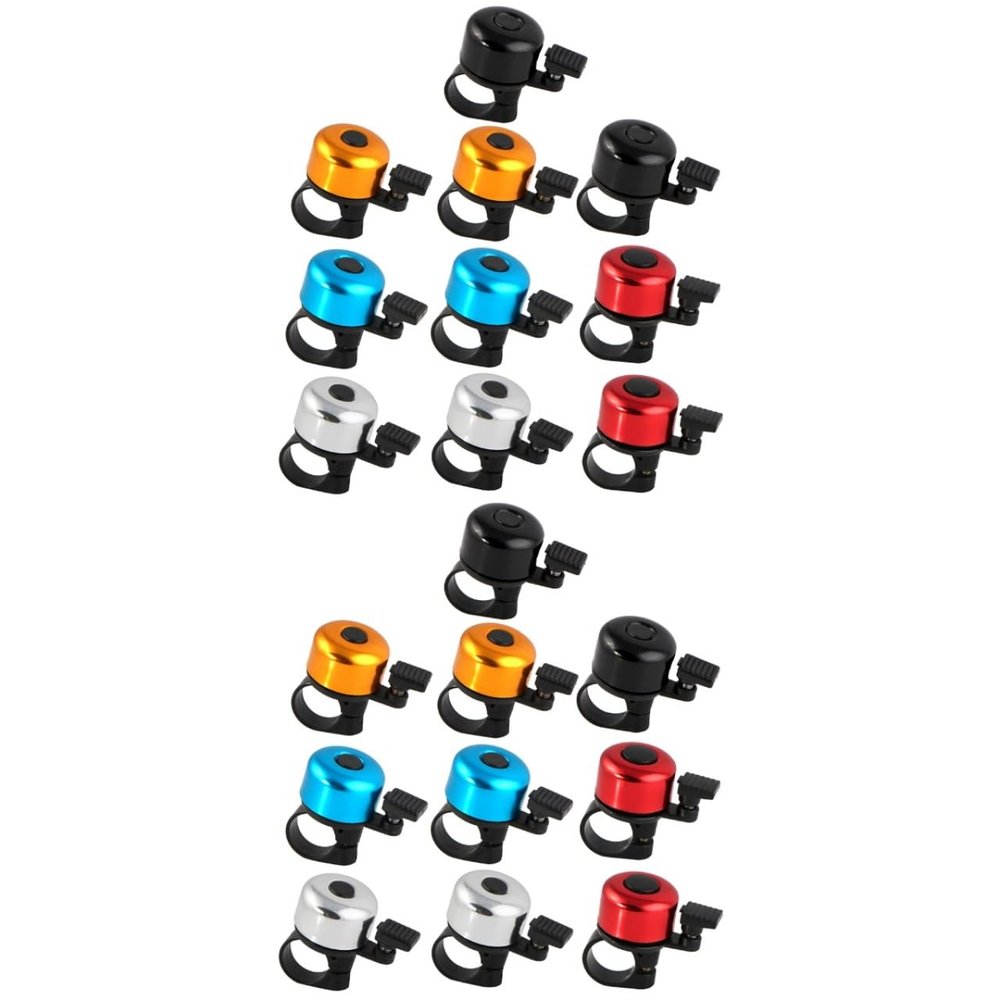 BESTOYARD 20 Pcs Bike Bell - Loud Crisp Sound Mini Aluminum Bicycle Bell for - Easy to Install Safety Accessories for Adult Kids Bicycles - Assorted Colors