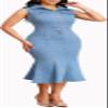 Sexy Denim Dress for Women Elegant Lapel V Neck Button Down Sleeveless Mermaid Midi Dresses for Party Club Night with Pocket view 4