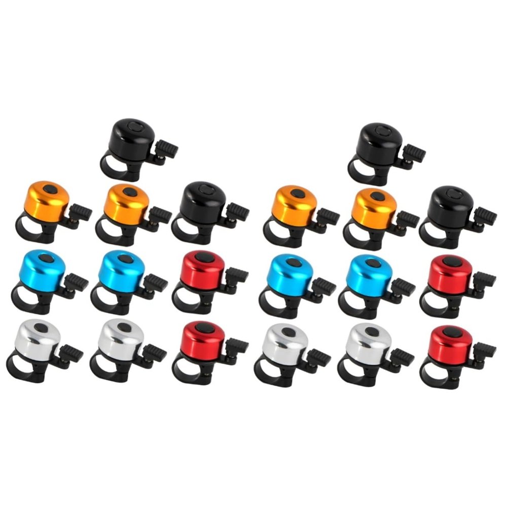 NOLITOY 20pcs Miniature Bike Bell Loud and Melodious Thumb Bell Accessories for Scooters and Motorcycles Black Red and Silver Easy to Install