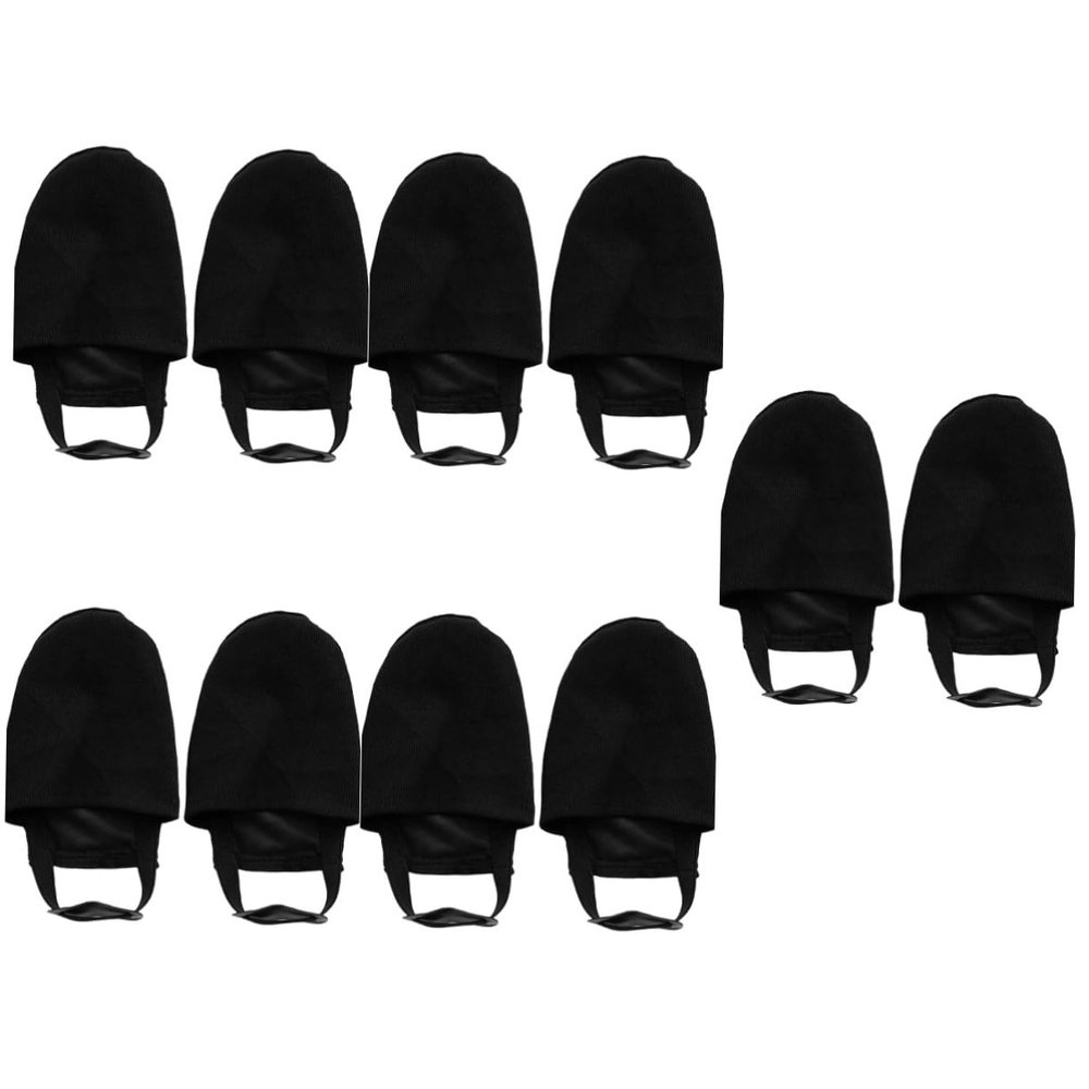BESPORTBLE 5pairs Bowling Shoe Cover Adjustable Elastic Band Design for Men and Women Portable Slide Tool for Easy Use Bowling Accessory Black