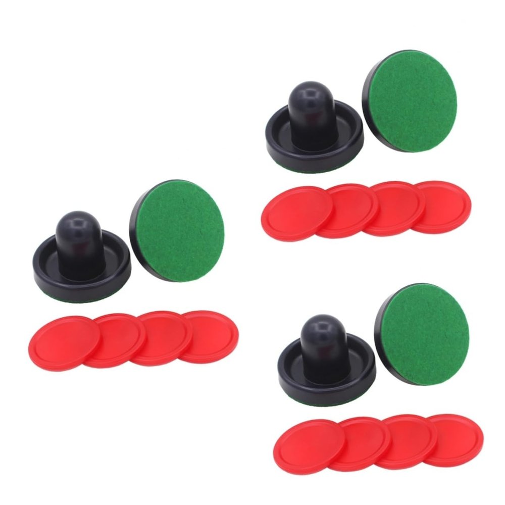 BESPORTBLE 24pcs Air Hockey Pucks Set Hockey Handles Paddles Replacement for Game Tables Set