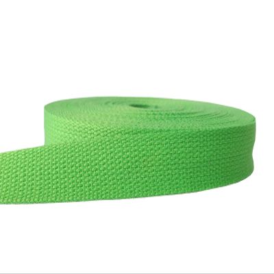 MONIDOOR Cotton Webbing 1 Inch 14 Yards Mediumweight Polyester Cotton Webbing Strap for Cloth Tote Bags Leash Straps Crafts Outdoor Accessories(1 Inch-14 Yards,Bright Green 161479)