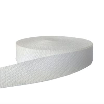 MONIDOOR Cotton Webbing 1 Inch 6 Yards Mediumweight Polyester Cotton Webbing Strap for Cloth Tote Bags Leash Straps Crafts Outdoor Accessories(1 Inch-6 Yards,White 160629)