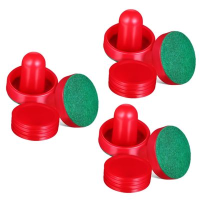 BESPORTBLE 3sets Ice Hockey Pucks and Paddles with Slider Accessories for Game Tables Includes Pucks and Felt Pads for Enhanced Play