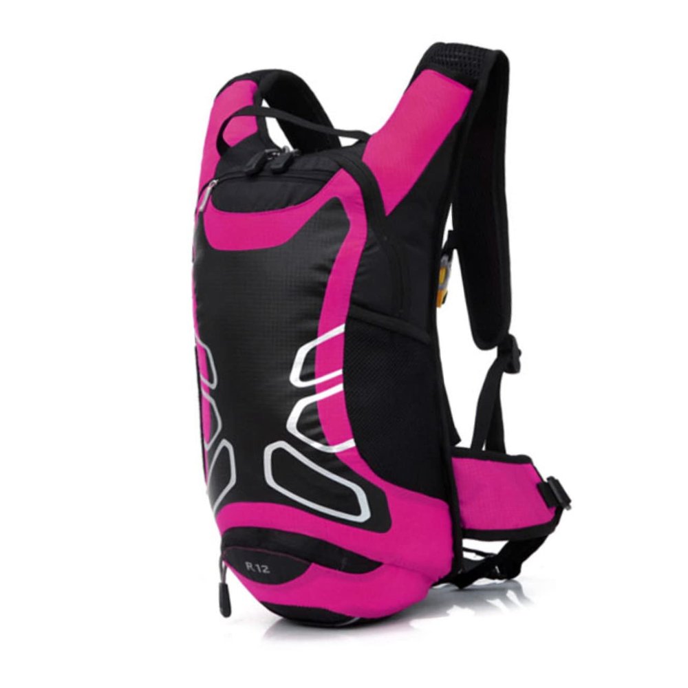 Anneome Cycling Backpack 12l Capacity Hiking Water Bladder Bag Nylon Bike Bag Waterproof Rucksack Large Volume (Rosy)