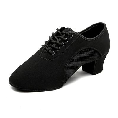 Ballroom Dance Shoes Women Black Character Shoes Latin Dancing Heels Jazz Rhythm Irish Dance Shoes 5CM Heel 5.5 M US Women