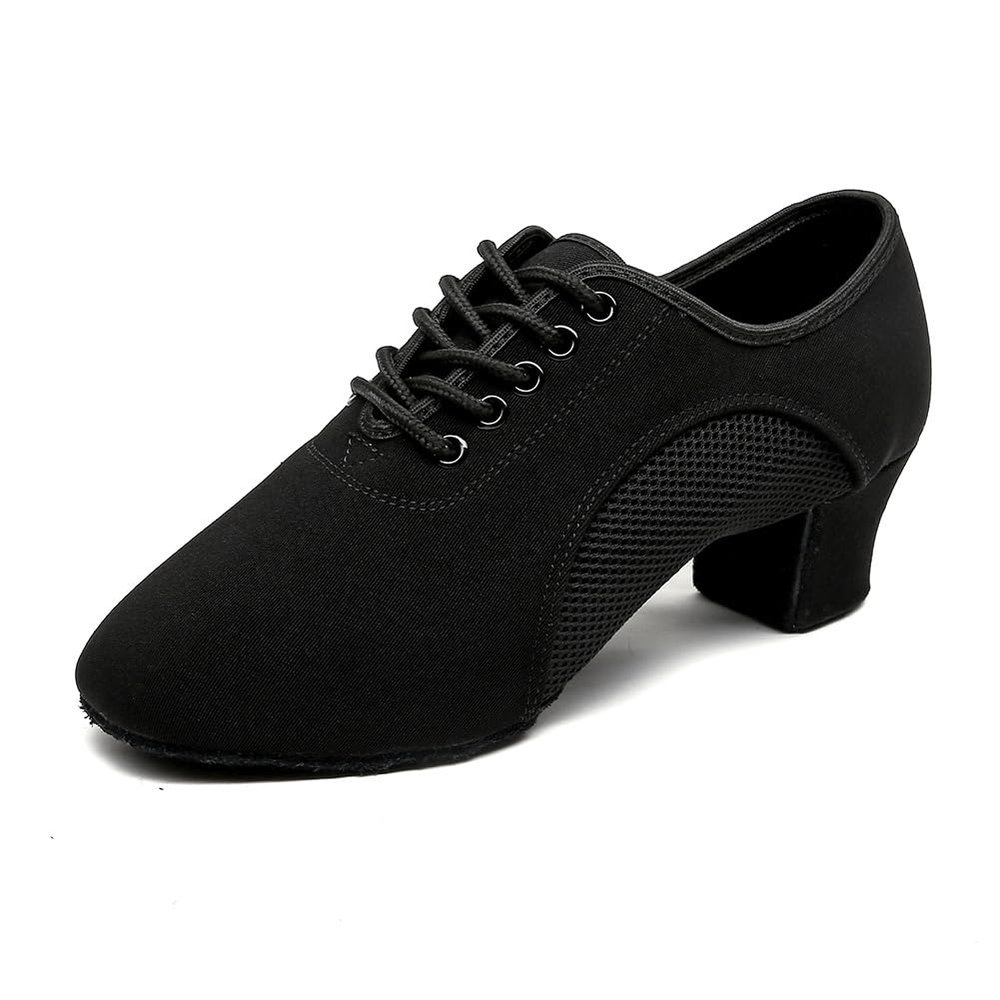 Ballroom Dance Shoes Women Black Character Shoes Latin Dancing Heels Jazz Rhythm Irish Dance Shoes 5CM Heel 5.5 M US Women