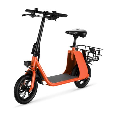 Electric Scooter with Seat, Foldable Escooter for Adults, E Scooter with 672W Motor, 20 Miles Max Speed 20 MPH Commuter Electric Bike, 12.5" Tires Urban Scooter, Red
