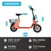 Electric Scooter with Seat, Foldable Escooter for Adults, E Scooter with 672W Motor, 20 Miles Max Speed 20 MPH Commuter Electric Bike, 12.5" Tires Urban Scooter, Red view 2