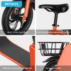 Electric Scooter with Seat, Foldable Escooter for Adults, E Scooter with 672W Motor, 20 Miles Max Speed 20 MPH Commuter Electric Bike, 12.5" Tires Urban Scooter, Red view 3