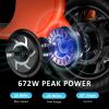 Electric Scooter with Seat, Foldable Escooter for Adults, E Scooter with 672W Motor, 20 Miles Max Speed 20 MPH Commuter Electric Bike, 12.5" Tires Urban Scooter, Red view 4