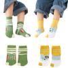Pursuestar 2 Pairs Two Toe Tabi Split V Socks Athletic Casual Cartoon Animals Dress Socks for Kids Boys Girls 2-12 Years view 1