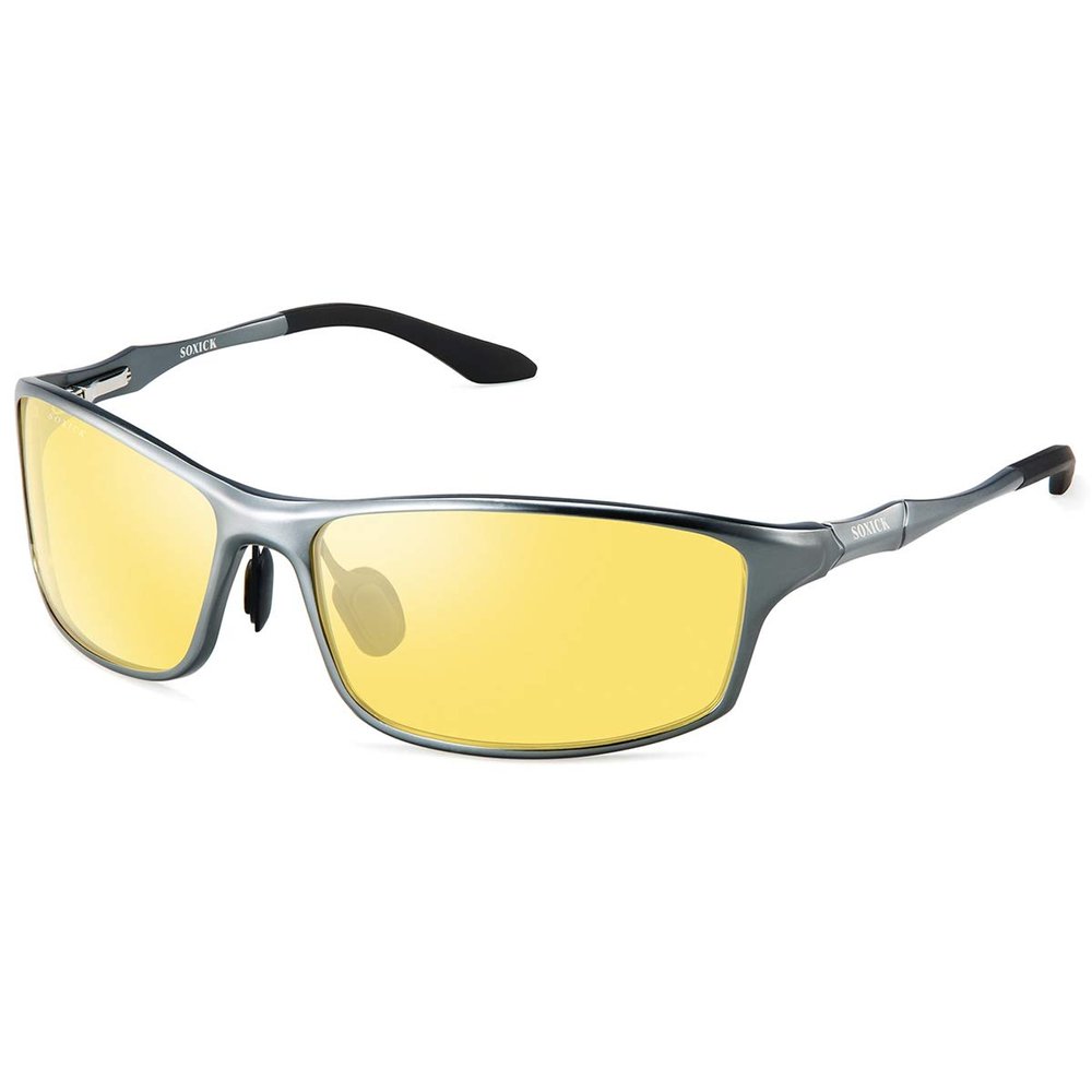 SOXICK Night Vision Glasses for Driving, Polarized Sunglasses Anti Glare for Men (Gunmetal Gray)