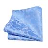 GUSLESON Mens Light Blue Tie for Wedding Sky Blue Silk Paisley Necktie Pocket Square Cufflinks and Lapel Pin Brooch Set (6105-21) view 3