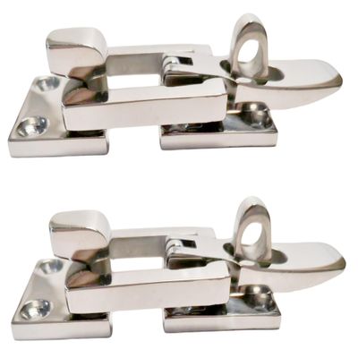 Boat Door Hatch 316 Stainless Steel Anti-Rattle Latches, Marine Grade Lockable Hold Down Clamp Latches (2 Pcs)