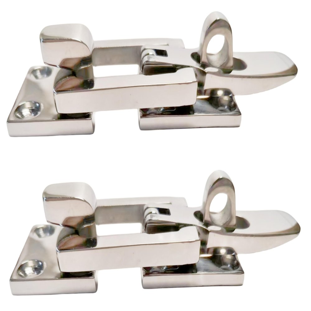 Boat Door Hatch 316 Stainless Steel Anti-Rattle Latches, Marine Grade Lockable Hold Down Clamp Latches (2 Pcs)
