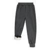 BIG ELEPHANT Boys Girls Fleece Lined Sweatpants, Winter Warm Soft Cotton Elastic Waist Kids Jogger Pants with Pockets Dark Gray view 1