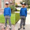 BIG ELEPHANT Boys Girls Fleece Lined Sweatpants, Winter Warm Soft Cotton Elastic Waist Kids Jogger Pants with Pockets Dark Gray view 2