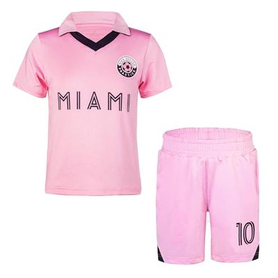 BDONDON Mia-Mi Soccer Practice Bundle 12Y - 2-Piece Youth Jersey & Shorts Athletic Wear (CN-CA-MP, 12 Years)