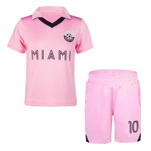 BDONDON Mia-Mi Soccer Practice Bundle 12Y - 2-Piece Youth Jersey & Shorts Athletic Wear (CN-CA-MP, 12 Years)