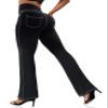 VOOVEEYA Casual Bootcut Yoga Dress Pants for Women 4 Pockets-Flare Leggings High Waist Tummy Control Bootleg Work PantsBootcut-Long Black-2XL view 1