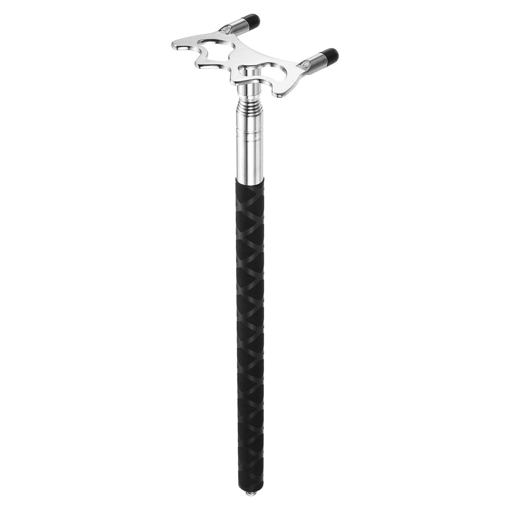 M METERXITY Retractable Billiards Cue Stick Bridge with Removable Low Bridge Head - Silicone Handle Billiards Table Accessory, Apply to Party/Club/Home Silver