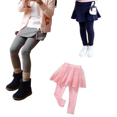 BGMINGYI Baby Girls Footless Leggins with Tutu Ruffle Lace Flower Skirt Toddler Cotton Pantskirt for 1-7 Years Old (US, Age, 4 Years, 5 Years, Mix-3pcs)