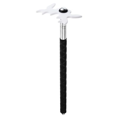 M METERXITY Retractable Billiards Cue Stick Bridge with Detachable Plastic Bridge Head - Silicone Handle Billiards Table Accessory, Apply to Party/Club/Home White