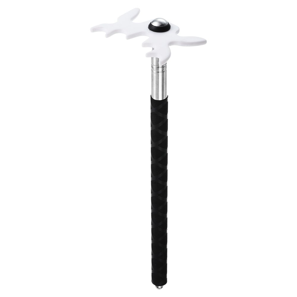 M METERXITY Retractable Billiards Cue Stick Bridge with Detachable Plastic Bridge Head - Silicone Handle Billiards Table Accessory, Apply to Party/Club/Home White