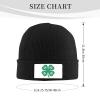 4-H Clover Beanie Hat for Women Men Winter Hat Black Winter Knit Caps Soft Ski Hat Unisex view 3