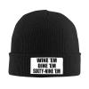 Wine Em Dine Em Sixty Nine Beanie Hat for Women Men Winter Hat Black Winter Knit Caps Soft Ski Hat Unisex view 1