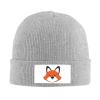 Animal Fox Head Beanie Hat for Women Men Winter Hat Gray Winter Knit Caps Soft Ski Hat Unisex view 1