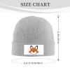 Animal Fox Head Beanie Hat for Women Men Winter Hat Gray Winter Knit Caps Soft Ski Hat Unisex view 3