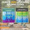 JAEMEYEM Collapsible Stool Upgraded, Folding Telescoping Foldable Camping Stool, Sturdy, Portable Telescopic Compact Folding Chair, Retractable Seat or Foot Rest for Travel, Parties, Queue view 2