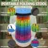 JAEMEYEM Collapsible Stool Upgraded, Folding Telescoping Foldable Camping Stool, Sturdy, Portable Telescopic Compact Folding Chair, Retractable Seat or Foot Rest for Travel, Parties, Queue view 3