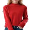 Aimery Women's Sweater Wool Soft Cozy Pullover Warm Knit Fabric Cashmere Half-Neck Red view 2