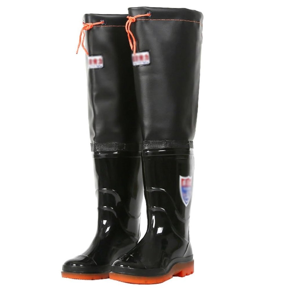 CIRONI Hip Waders A 60cm High Wader with A Buttocks, Men's and Women's Anti-Skid and Wear-Resistant PVC Waterproof Boots