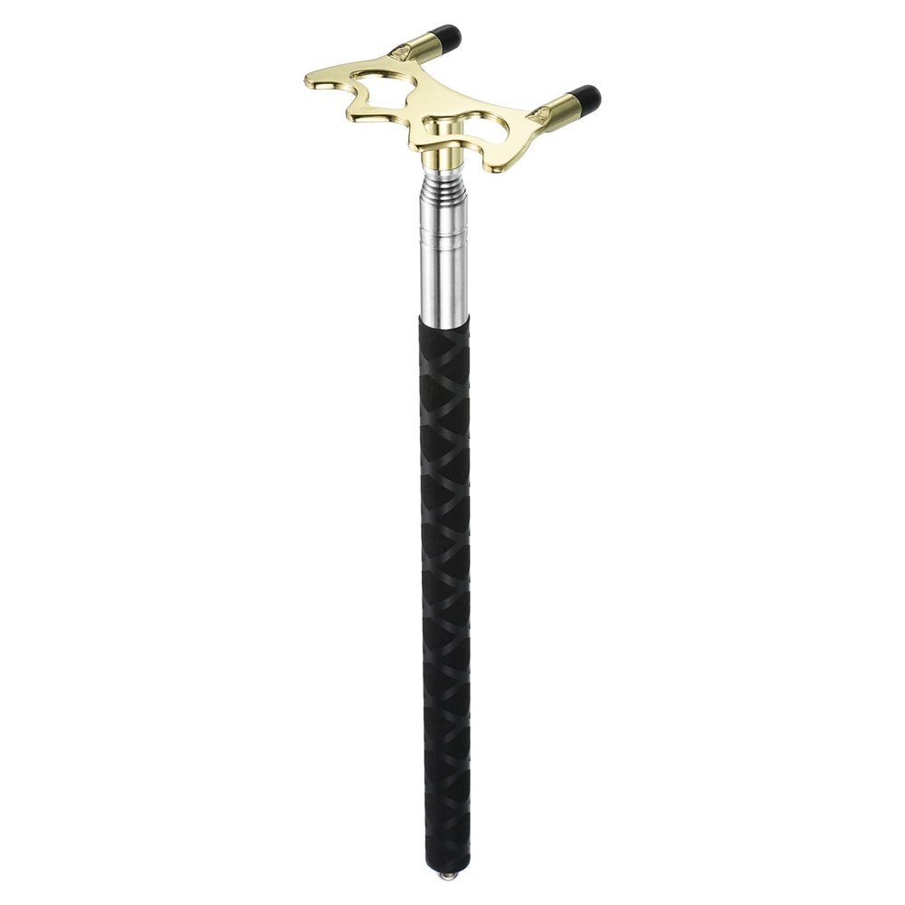M METERXITY Retractable Billiards Cue Stick Bridge with Removable Low Brass Bridge Head - Silicone Handle Billiard Table Accessory, Apply to Party/Club/Home Gold