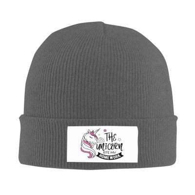 The Unicorn are My Homework Beanie Hat for Women Men Winter Hat Deep Heather Winter Knit Caps Soft Ski Hat Unisex