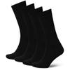 Duna Cotton Mens Black Dress Socks 4 Pairs - Super Soft and Breathable Daily Lightweight Crew Socks size 13-15 Black view 1