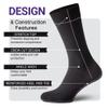 Duna Cotton Mens Black Dress Socks 4 Pairs - Super Soft and Breathable Daily Lightweight Crew Socks size 13-15 Black view 2