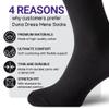 Duna Cotton Mens Black Dress Socks 4 Pairs - Super Soft and Breathable Daily Lightweight Crew Socks size 13-15 Black view 3