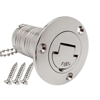 1Pack Marine Stainless steel 316 Deck Filler Fill Keyless Cap Boat Hardware Accessories Socket yacht (Fuel, 2" /50mm)