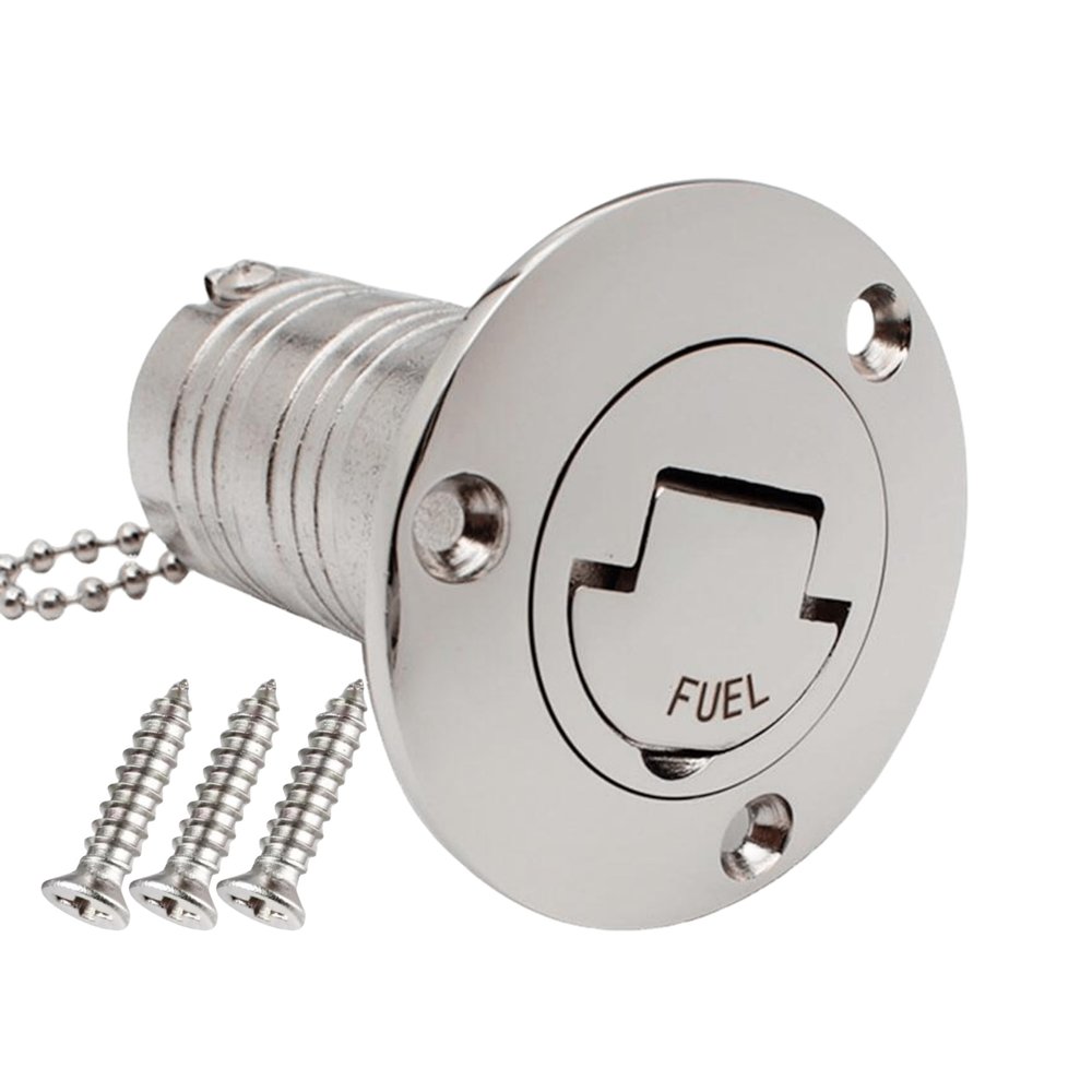 1Pack Marine Stainless steel 316 Deck Filler Fill Keyless Cap Boat Hardware Accessories Socket yacht (Fuel, 2" /50mm)