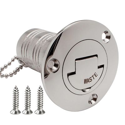 1Pack Marine Stainless steel 316 Deck Filler Fill Keyless Cap Boat Hardware Accessories Socket yacht (Waste, 1.5" /38mm)