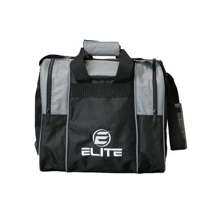 ELITE Bowling Ball Bag for Single 1 Bowling Ball Tote- Fits up to a pair of US Men's Size 15 Bowling Shoes + USB Charging Port + Padded Ball Holder- Adjustable Shoulder Strap (Charcoal)