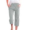 Capris for Women Casual Summer,Cotton Linen Pants Drawstring Elastic Trousers High Waisted Loose Yoga Sweatpants (Color : Pink, Size : X-Large) view 4
