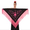 AMINA JAADE Manila shawl for falmenco dance. Middle size 63X31 inch (Bordado Fucsia) view 1