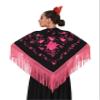 AMINA JAADE Manila shawl for falmenco dance. Middle size 63X31 inch (Bordado Fucsia) view 2