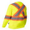 Forcefield Women's Hi Vis Crew Neck Safety Tee Long Sleeve Chest Pocket Retroreflective Tape - Lime (Small) view 3